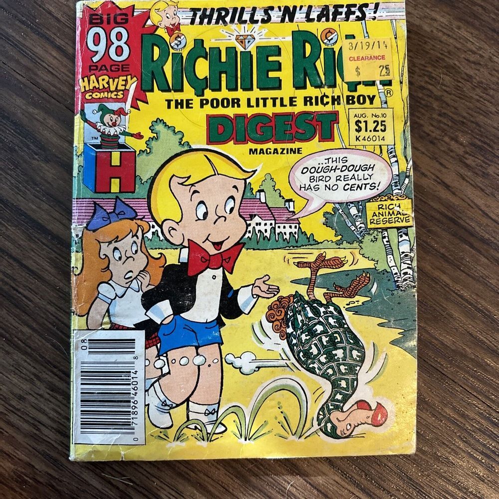 RICHIE RICH THRILLS 'N' LAFFS The Poor Little Rich‎ Boy HARVEY COMIC  Aug No. 10